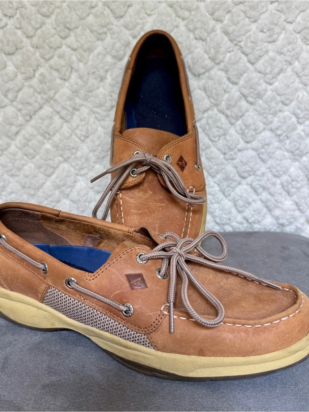 Sperry Men’s Leather Boat Shoes in Chestnut Brown
